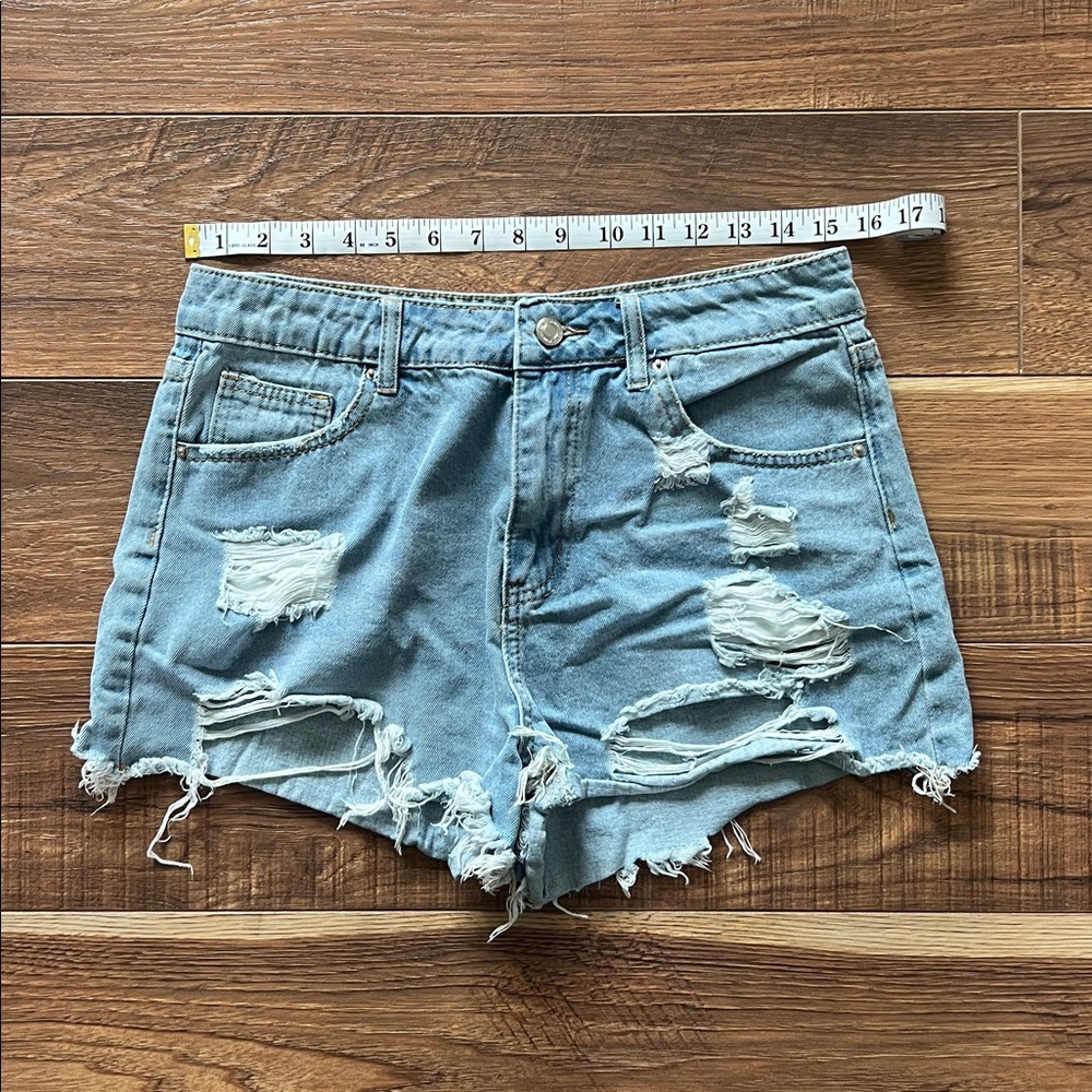 SHEIN Distressed Denim Women Shorts - Picture 2 of 4